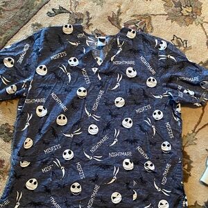 Nightmare before Christmas Skull Print Short Sleeve scrub top - 2XL